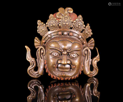 A Chinese Gilt Bronze Buddha Top