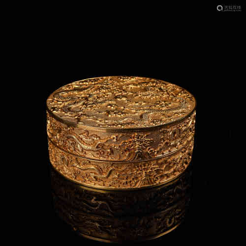 A Chinese Gilt Bronze Box 