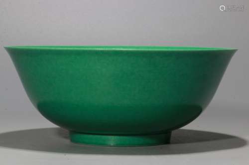 A Chinese Apple-Blue Glazed Porcelain Bowl
