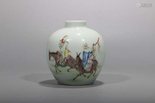 A Chinese Famille-Rose Porcelain Jar