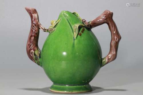 A Chinese SanCai Porcelain Tea Pot