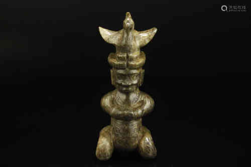 A Chinese Carved Jade Figural Decoration