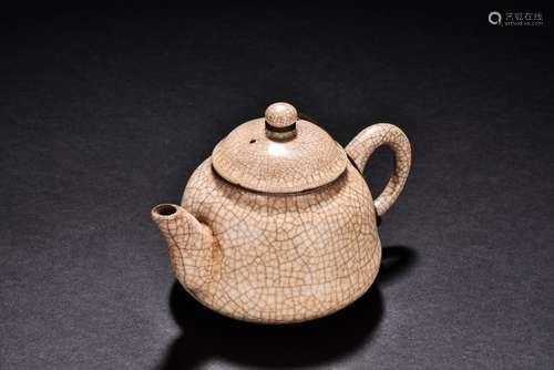 A GLAZED YIXING TEAPOT