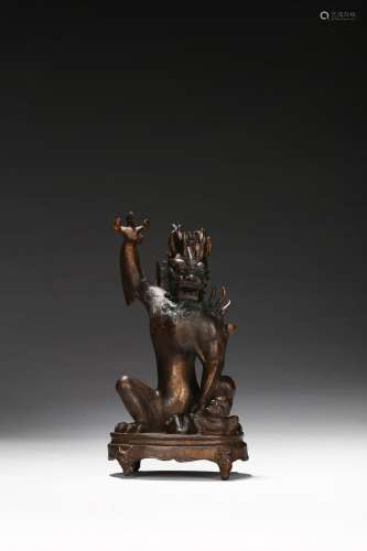 A BRONZE FIGURE OF TAOIST DRAGON DEITY