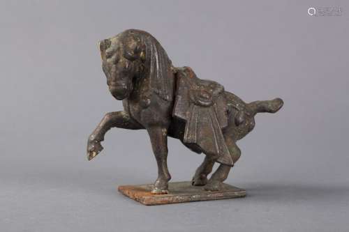 A BRONZE HORSE FIGURE