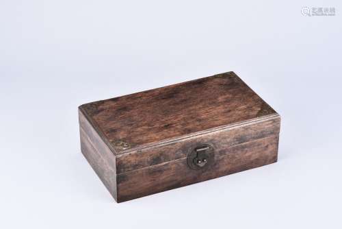 A HARDWOOD RECTANGLE BOX