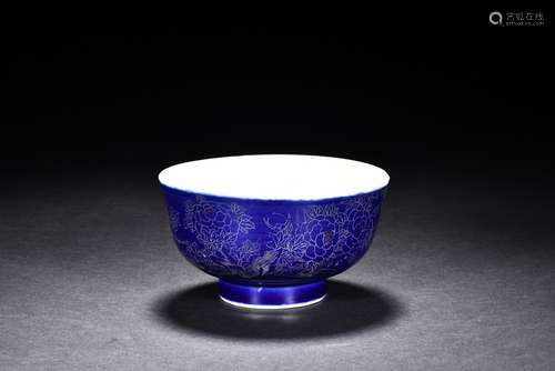 A BLUE GLAZED BOWL