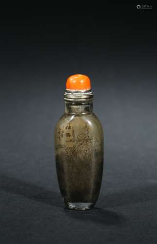 A GLASS INSIDE PAINTED SNUFF BOTTLE
