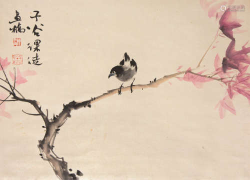 柳子谷（1901～1986） 花鸟 立轴 设色纸本
