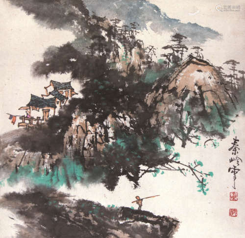 秦岭云（1914～2008） 山水 立轴 设色纸本
