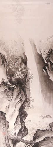 关松房（1901～1982） 山瀑图 立轴 水墨纸本