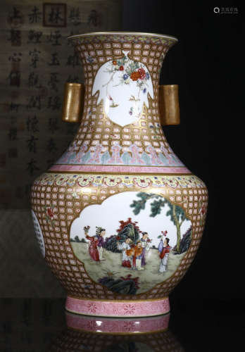 ear bottle glazing figure character from Qianlong year system