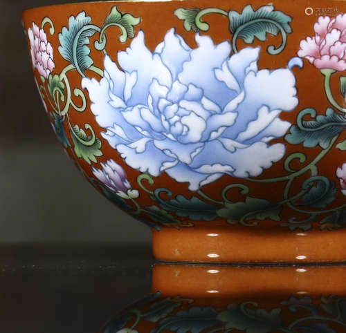 a pair of peony bowls from Yongzheng year system