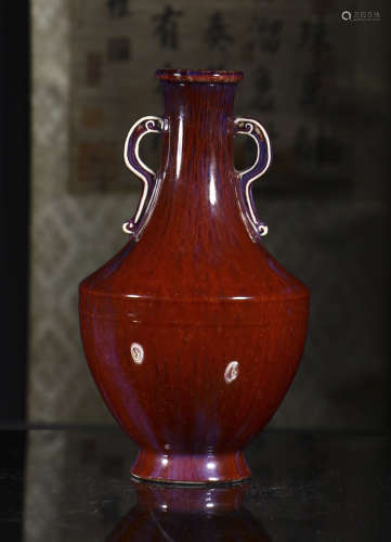 Kiln amphora red vase from Qing