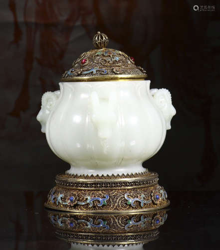 White Jade gold wire cover furnace