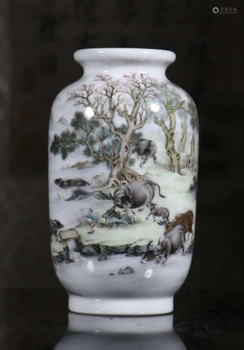 gourd bottle inlaiding colorful cowherd from Yongzheng year system