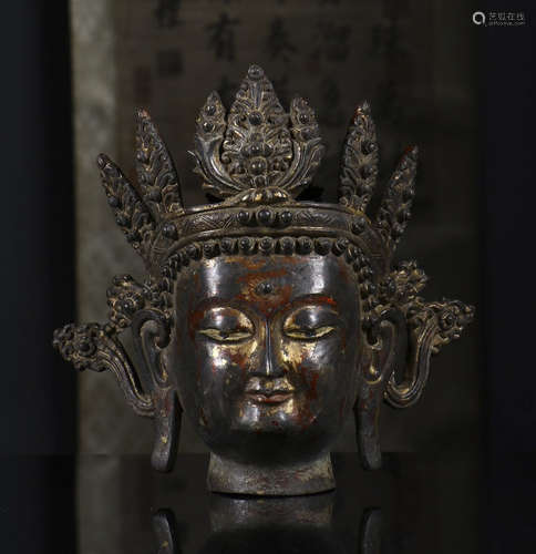 copper Buddha head statue