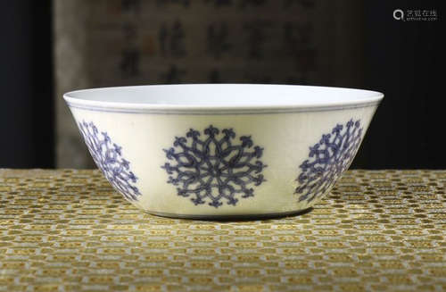 bowl glazing blue flowers