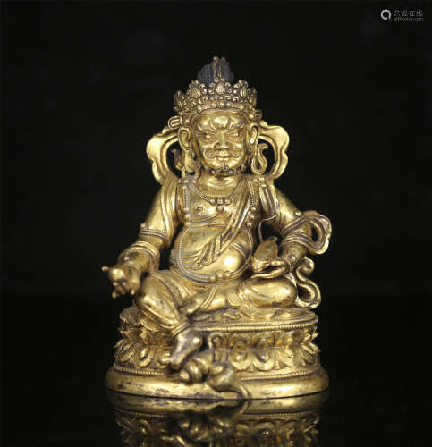 copper and gold wealthy god from Qing