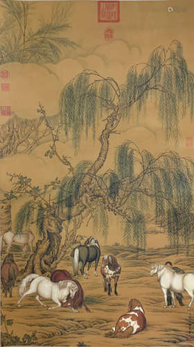Eight horses painting from Shining Lang