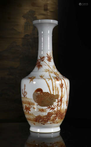 Vase inlaiding mandarin duck from Yongzheng year system