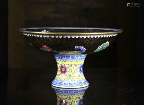 high-foot flowers plate from Qianlong year System