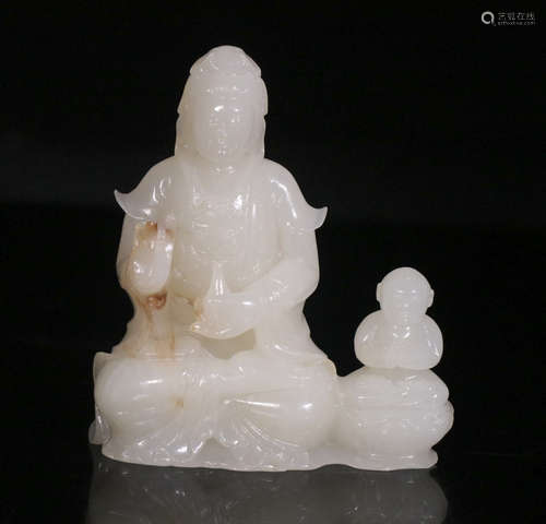 Hetian Jade sending Guanyin ornament