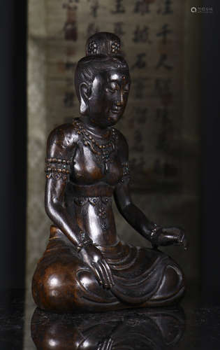 Agarwood sitting Buddha Statue