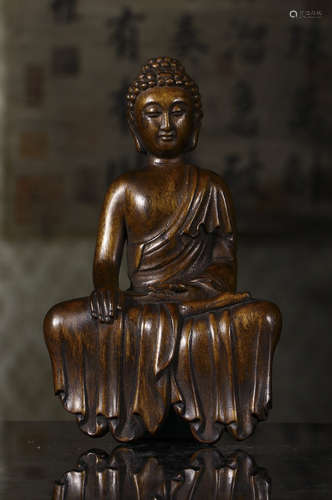 Agarwood sitting Buddha Statue