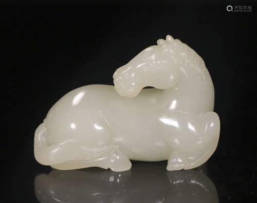 Hetian Jade horse carving