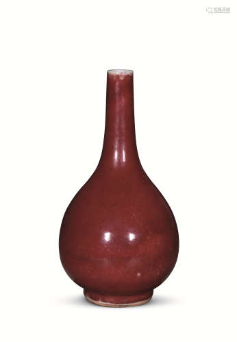 清中期 红釉胆瓶