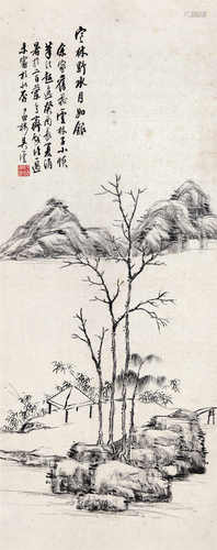 吴云（1811～1883） 山水 立轴 水墨纸本