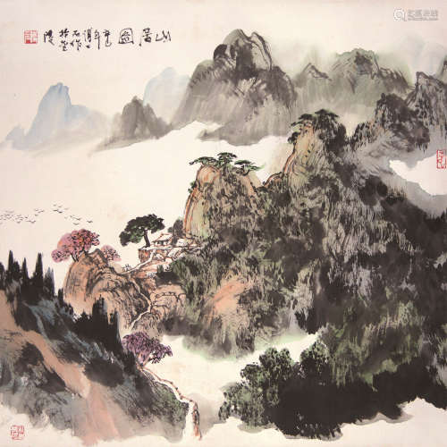 傅二石（1936～2017） 山居图 立轴 设色纸本