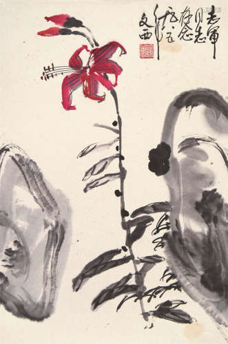 刘文西（1933～2019） 花卉 立轴 设色纸本