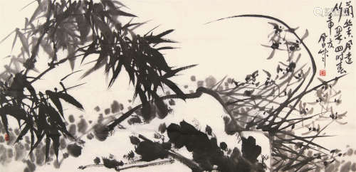 蒋凤白（1915～2004） 兰竹图 画片 水墨纸本