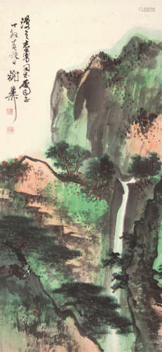 谢稚柳（1910～1997） 山水 立轴 设色纸本