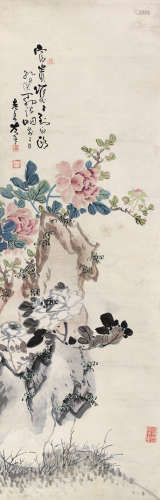 高凤翰（1683～1749）（款） 花卉 立轴 设色纸本