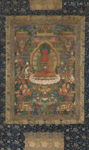 清18世纪，西藏风格 无量光佛唐卡