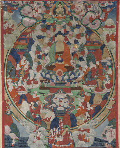 清19世纪，蒙古风格 释迦牟尼佛唐卡