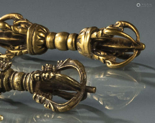 清18世纪与之后，西藏风格 铜金刚杵六