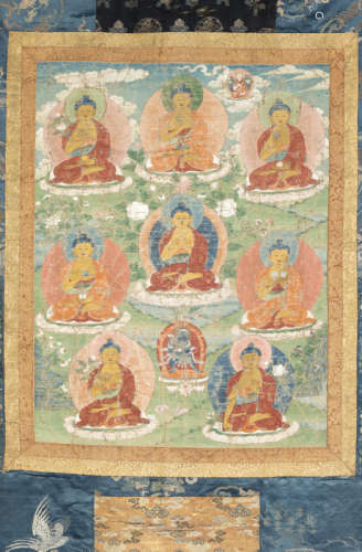 清19世纪，西藏风格 过去佛唐卡
