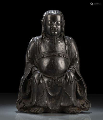 中国17世纪 真武大帝铜坐像