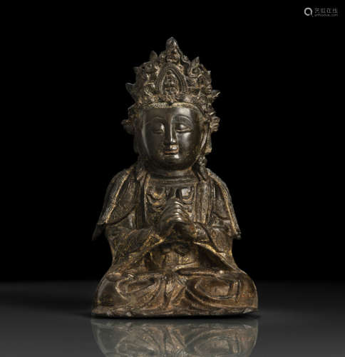 中国17世纪 菩萨铜坐像