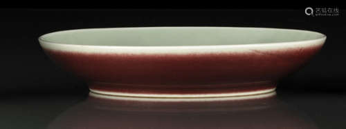 清18世纪 铜红釉盘