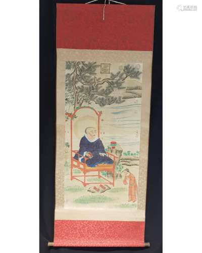 CHINESE SCROLL PAINTING OF SCHOLAR