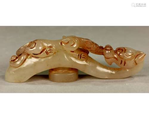 CHINESE CARVED JADE DRAGON HOOK