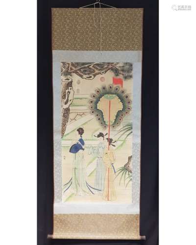 CHINESE SCROLL PAINTING OF LADIES