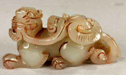 CHINESE WHITE JADE CARVED DRAGON
