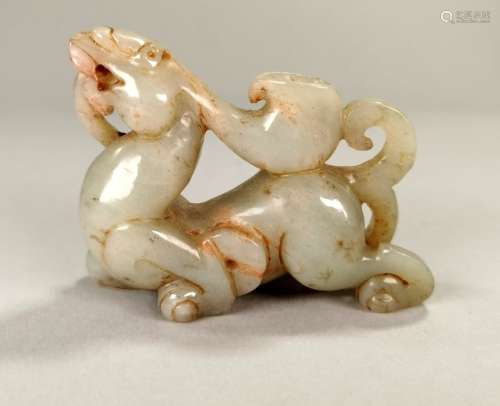 CHINESE WHITE JADE CARVED DRAGON