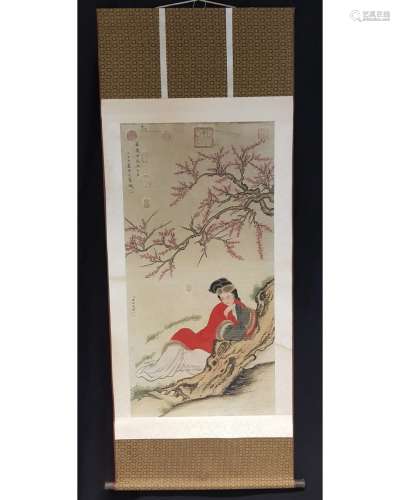 CHINESE SCROLL PAINTING OF LADY